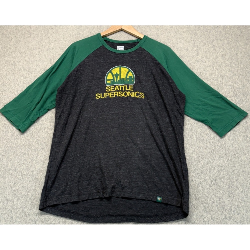 Majestic Hardwood Classics Seattle Supersonics NBA T-Shirt Mens Black Green L